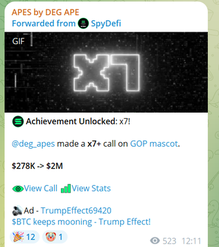 deg_ape's tweet photo. I gave you $TRUMP before it pumps 300X 🔥
I gave you $BEER before it pumps 100X
I gave you $FWOG before it pumps 75X
I gave you $TURBO before it pumps 30X
...many more
In recent weeks, we did,
$PESTO - 10x ⚡️
$WMM - 8x ⚡️
#POPGOAT - 8x ⚡️
$GOPNUT - 7x ⚡️
$COR - 5X ⚡️
$SHRUB - 4x ⚡️
$GINNAN - 3x ⚡️
$QF - 3x ⚡️
$EAVE - 2X ⚡️
$DFNDR - 2X ⚡️
Now it's time for us to print Xs in utility gems. Get in before I drop the next 10X - 100X alpha.
Link in a comment, JOIN NOW, or COPE HARDER 👊