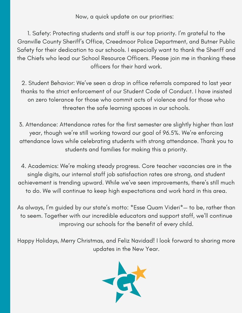 Mid-Year Update from your Superintendent, Dr. Stan Winborne!