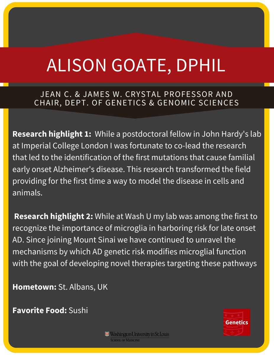 WashU Medicine Genetics (@washugenetics) on Twitter photo Join <a href="/WashUGenetics/">WashU Medicine Genetics</a> this Thursday (Dec. 12, 12pm CST) in Connor Auditorium when Dr. Alison Goate presents āHuman genetics implicates Efferocytosis as an Alzheimerās disease risk hubā, hosted by Dr. Peter Jin <a href="/PETERJIN999/">Sheng Chih Jin</a> ! Join <a href="/WashUGenetics/">WashU Medicine Genetics</a> this Thursday (Dec. 12, 12pm CST) in Connor Auditorium when Dr. Alison Goate presents āHuman genetics implicates Efferocytosis as an Alzheimerās disease risk hubā, hosted by Dr. Peter Jin <a href="/PETERJIN999/">Sheng Chih Jin</a> !