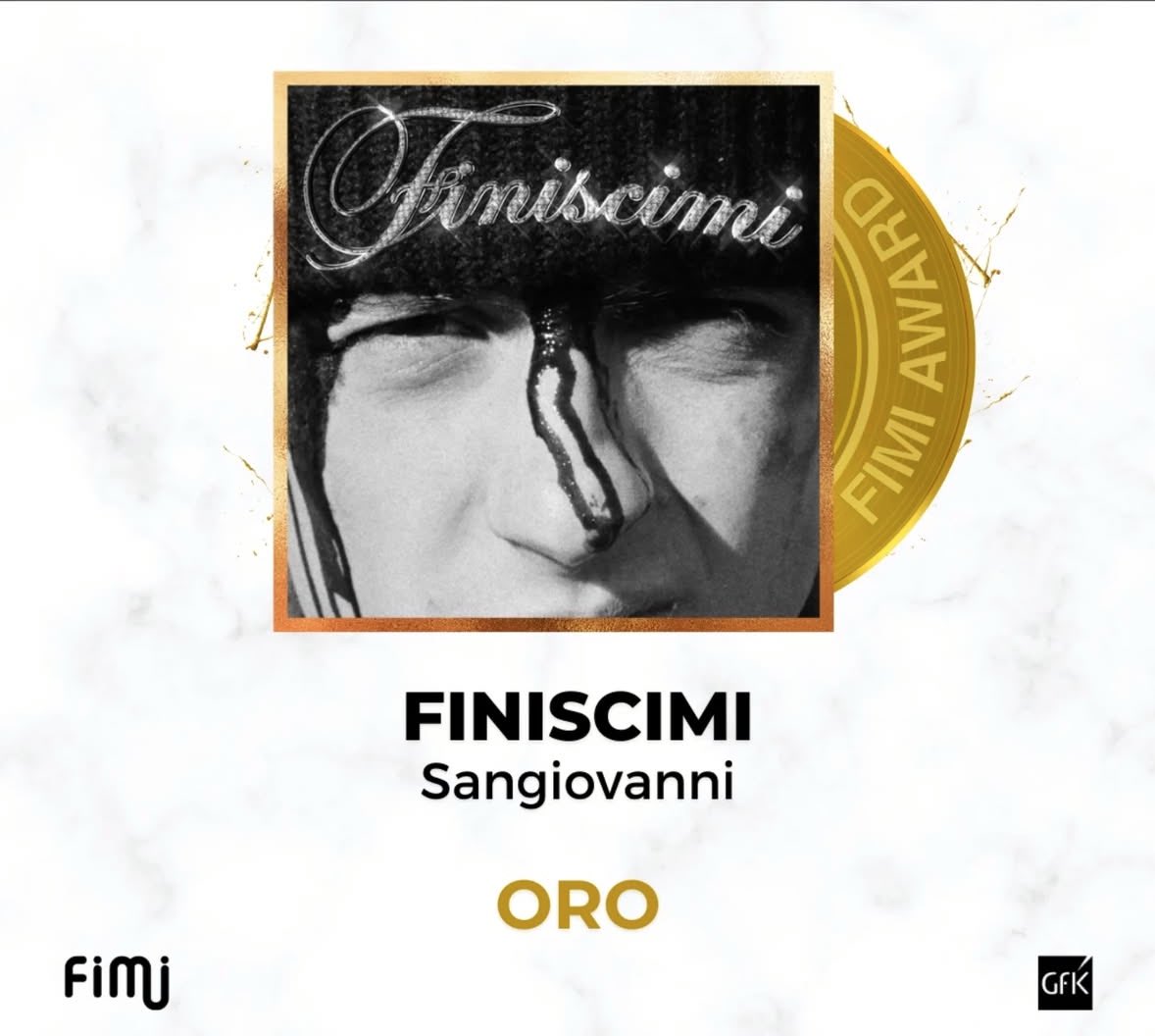 sangiovanninews's tweet photo. finiscimi è stata ufficialmente certificata disco d’oro 🤍 https://t.co/auaTRQMKBq