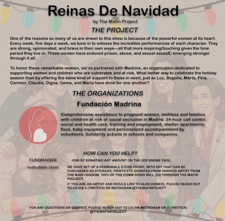 themafinproject's tweet photo. Holi! Antes que nada, gracias a quienes nos han apoyado desde nuestro inicio. Ha sido la mejor experiencia y no seria posible sin ustedes. Para cerrar con broche de oro, y en honor al elenco femenino de #SuenosDeLibertad, aquí el ultimo proyecto del año: Reinas de Navidad ❤️✨🎄 https://t.co/pZ054PAIkC