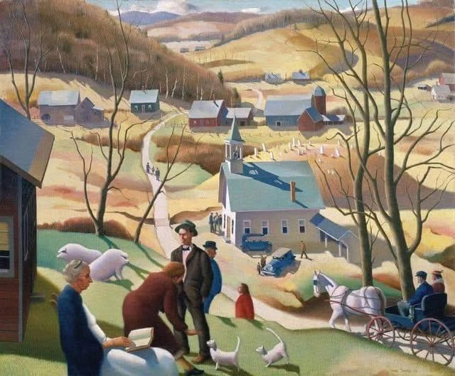 RaBeArt's tweet image. Beaver Meadow, 1939. Artist: Paul Sample (American, 1896-1974).
#art #paulsample #american #beavermeadow #painting