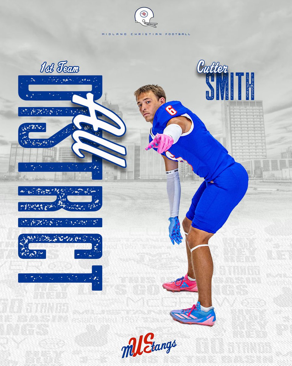 🎖 TAPPS 1-DII 1st Team All-District

Senior - Secondary - Cutter Smith

🔵#PonyUp #mUStangs⚪️