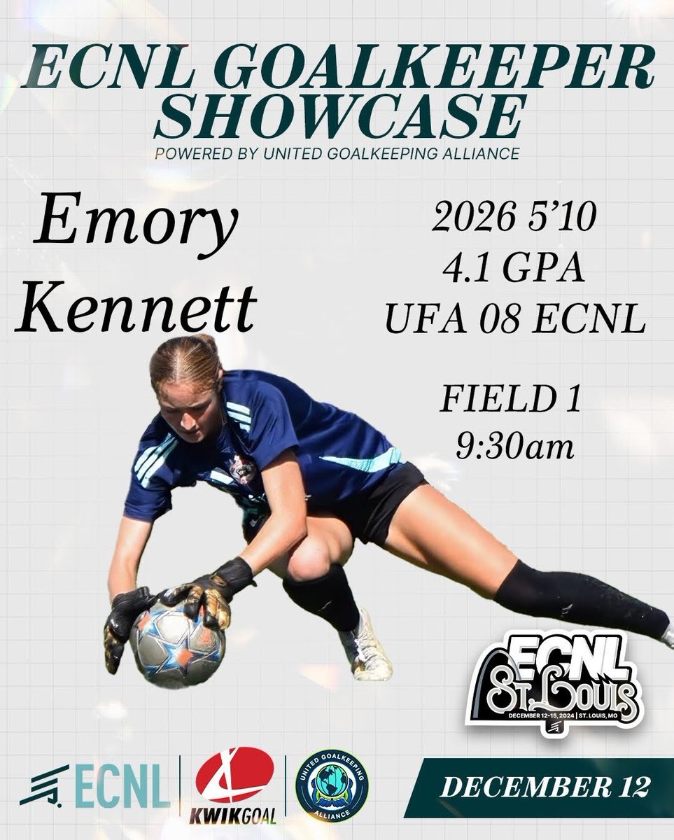 Emory Kennett (@emorykennett26) on Twitter photo Looking forward to the GK Showcase at the ECNL Showcase in St Louis!
<a href="/ugkalliance/">@unitedgkalliance</a> <a href="/ImYouthSoccer/">ECNL/GA/Recruiting/College Soccer</a> <a href="/travismclark/">Travis Clark</a> <a href="/ImCollegeSoccer/">College Soccer Truth ™</a> <a href="/PrepSoccer/">Prep Soccer ⚽️</a>
<a href="/TopDrawerSoccer/">TopDrawerSoccer</a> <a href="/TheSoccerWire/">SoccerWire</a> <a href="/WestCoastGK/">West Coast GK</a> <a href="/mattsmithsoccer/">Matt Smith</a> <a href="/JREskilson/">J.R. Eskilson</a> <a href="/ECNLgirls/">ECNL Girls</a> <a href="/UFA08G_ECNL/">UFA 08 Girls ECNL Team</a> <a href="/ECNLSoutheast/">ECNL Southeast Girls</a> <a href="/UnitedFA_ECNL/">UFA ECNL</a> Looking forward to the GK Showcase at the ECNL Showcase in St Louis!
<a href="/ugkalliance/">@unitedgkalliance</a> <a href="/ImYouthSoccer/">ECNL/GA/Recruiting/College Soccer</a> <a href="/travismclark/">Travis Clark</a> <a href="/ImCollegeSoccer/">College Soccer Truth ™</a> <a href="/PrepSoccer/">Prep Soccer ⚽️</a>
<a href="/TopDrawerSoccer/">TopDrawerSoccer</a> <a href="/TheSoccerWire/">SoccerWire</a> <a href="/WestCoastGK/">West Coast GK</a> <a href="/mattsmithsoccer/">Matt Smith</a> <a href="/JREskilson/">J.R. Eskilson</a> <a href="/ECNLgirls/">ECNL Girls</a> <a href="/UFA08G_ECNL/">UFA 08 Girls ECNL Team</a> <a href="/ECNLSoutheast/">ECNL Southeast Girls</a> <a href="/UnitedFA_ECNL/">UFA ECNL</a>