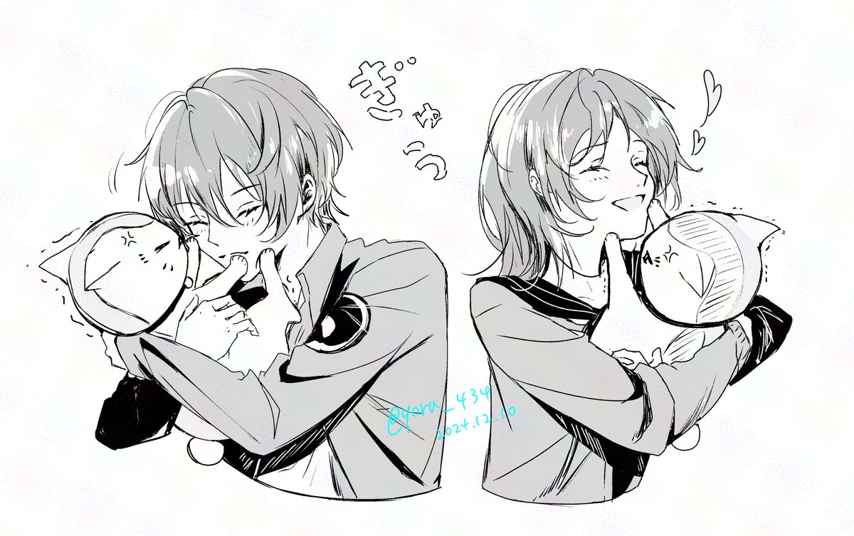 yoru_434's tweet photo. 顔面スリスリキャンセルにゃんこ先生with多軌兄妹 https://t.co/PdAVbterMa