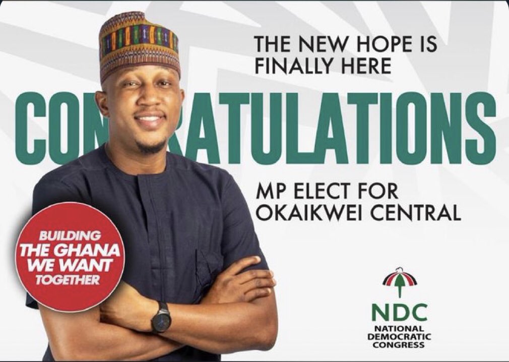 #ElectionCommandCentre Congratulations Baba Sadiq 🙌🏿🙌🏿 May your passion for the country see you attain higher heights 🎉

#ElectionResults2024 
Techiman 👏🏿
Okaikwei Central 🤗