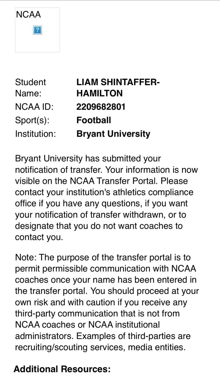 Liam Hamilton LS (@liamham1206) on Twitter photo I am officially in the transfer portal and my recruitment is 100% open!! FCS LS with 4 years of eligibility
<a href="/OneOnOneKicking/">OneOnOne Kicking Camps🏈</a> <a href="/GP_Recruiting/">GamePlan Recruiting</a> <a href="/jordan_ober17/">Jordan Ober</a> <a href="/TheChrisRubio/">Rubio Long Snapping®</a> <a href="/FcsPortal/">FCS Portal</a> I am officially in the transfer portal and my recruitment is 100% open!! FCS LS with 4 years of eligibility
<a href="/OneOnOneKicking/">OneOnOne Kicking Camps🏈</a> <a href="/GP_Recruiting/">GamePlan Recruiting</a> <a href="/jordan_ober17/">Jordan Ober</a> <a href="/TheChrisRubio/">Rubio Long Snapping®</a> <a href="/FcsPortal/">FCS Portal</a>