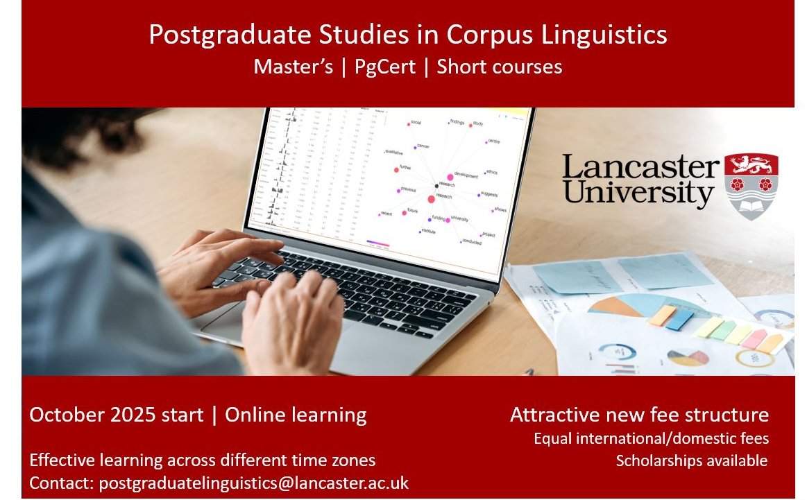 Dana Gablasova (@danagablas) on Twitter photo Would you like to develop your skills in language data analysis and its applications in different areas? Join our online PG programmes in #corpuslinguistics and become a student at <a href="/LAEL_LU/">Linguistics and English Language, Lancaster Uni</a>, one of the best Linguistics departments in the world! lancaster.ac.uk/linguistics/ma… Would you like to develop your skills in language data analysis and its applications in different areas? Join our online PG programmes in #corpuslinguistics and become a student at <a href="/LAEL_LU/">Linguistics and English Language, Lancaster Uni</a>, one of the best Linguistics departments in the world! lancaster.ac.uk/linguistics/ma…
