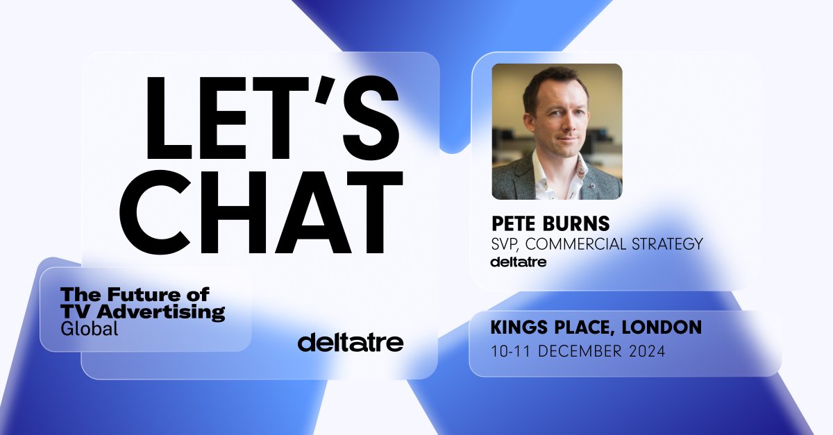 Deltatre (@deltatre) on Twitter photo ๐บ This week, our SVP, Commercial Strategy, Pete Burns, is attending ๐ง๐ต๐ฒ ๐๐๐๐๐ฟ๐ฒ ๐ผ๐ณ ๐ง๐ฉ ๐๐ฑ๐๐ฒ๐ฟ๐๐ถ๐๐ถ๐ป๐ด ๐๐น๐ผ๐ฏ๐ฎ๐น in London.
If you'd like to connect with Pete and join the conversation, feel free to send him a message. ๐บ This week, our SVP, Commercial Strategy, Pete Burns, is attending ๐ง๐ต๐ฒ ๐๐๐๐๐ฟ๐ฒ ๐ผ๐ณ ๐ง๐ฉ ๐๐ฑ๐๐ฒ๐ฟ๐๐ถ๐๐ถ๐ป๐ด ๐๐น๐ผ๐ฏ๐ฎ๐น in London.
If you'd like to connect with Pete and join the conversation, feel free to send him a message.