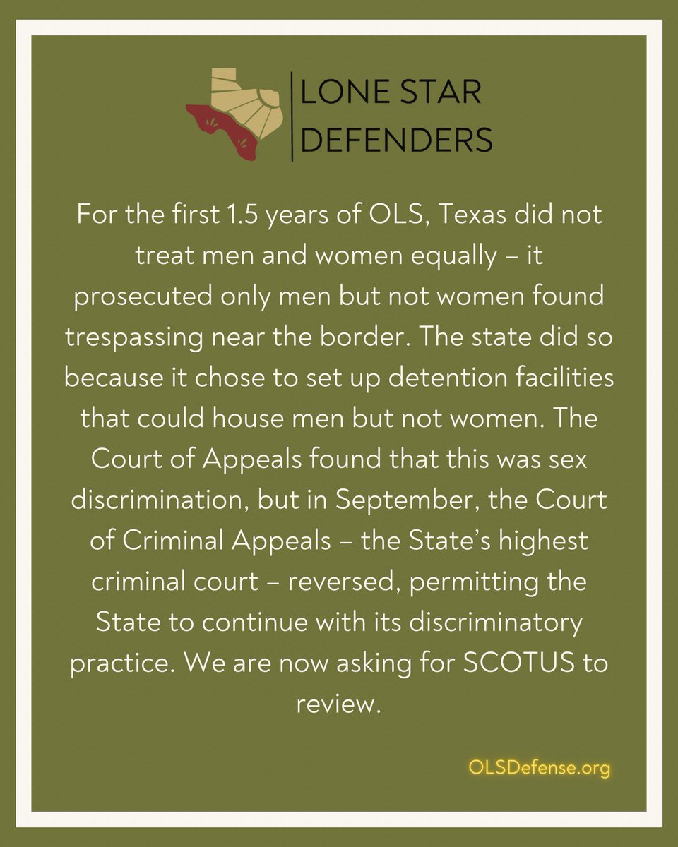 LS_Defenders's tweet photo. 🚨BREAKING:🚨LSDO filed a petition for a writ of certiorari to the United States Supreme Court challenging the decision by the Texas Court of Criminal Appeals permitting #Texas to violate the equal protection clause of the Constitution 🧵 #OperationLoneStar #EqualProtection #LSDO https://t.co/NME9pAATyU