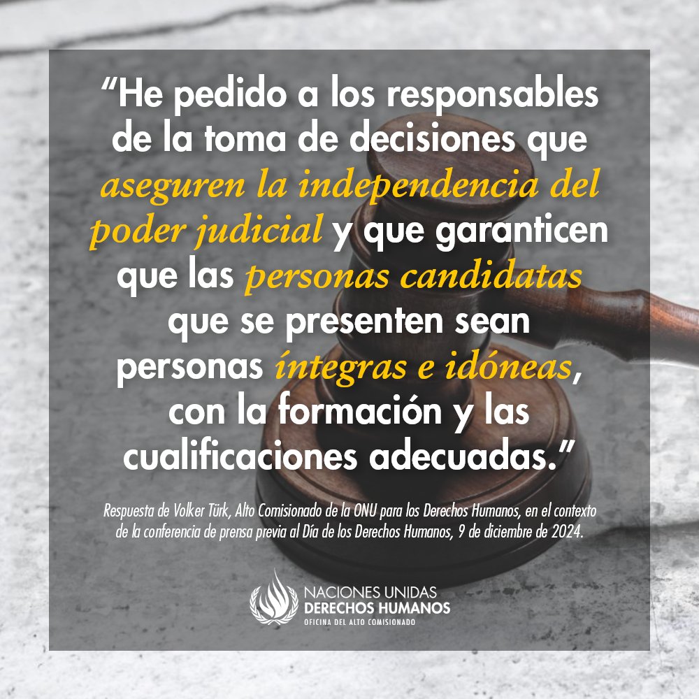 ONUDHmexico's tweet photo. Comentario sobre México de @volker_turk, Alto Comisionado @UNHumanRights, en el contexto de la conferencia previa al #DíaDeLosDerechosHumanos, en la que expresa preocupaciones por la reforma judicial y la extensión de la Prisión Preventiva Oficiosa #PPO.

https://t.co/4lUQZ7x3JL https://t.co/aD7GCCyiMB