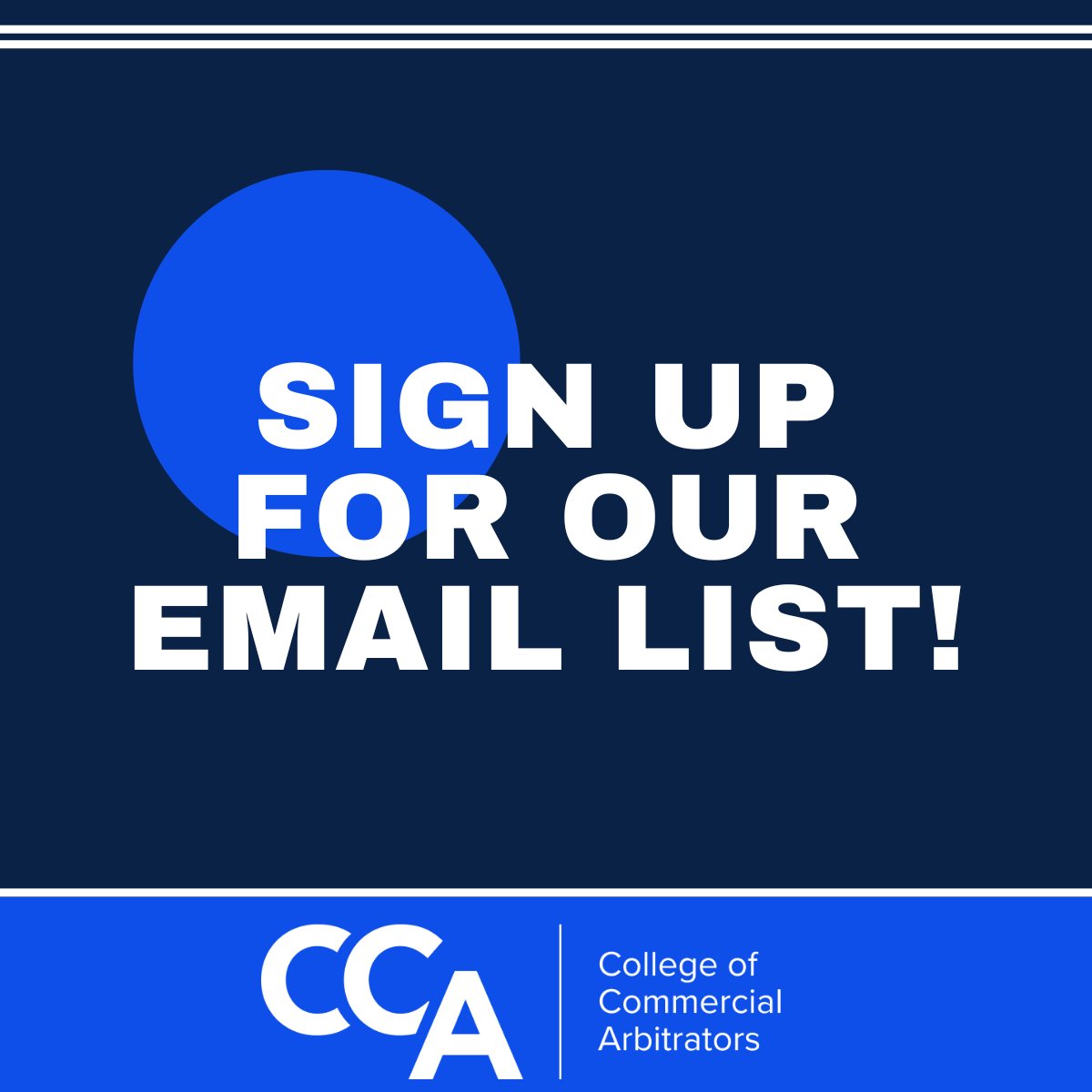 Stay connected with the College of Commercial Arbitrators by getting the latest news &amp; events delivered right to your inbox. ttps://ccarbitrators.wpengine.com/email-news-list-sign-up/ #CCArbitrators #CCAFellows