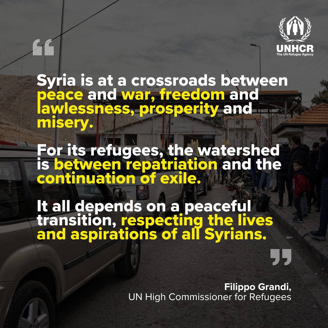 For years, millions of Syrians have endured many hardships. 

Any hope to end that suffering is dependent on a peaceful transition in Syria and support from the international community, including to meet urgent humanitarian needs in the country. 

unh.cr/6757196c0