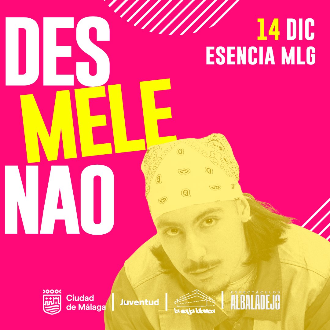 MalagaJuventud's tweet photo. 🎉🔥 ¡Atención! Se viene un fiestón épico con Esencia MLG💃🕺
📅 14 de diciembre ��� ¡Prepárate para vibrar con Desmelenao! 🎤💥
¿Quién está listo para pasarlo en grande? 🙋♀️🙋♂️ ¡No te lo puedes perder! 🌟✨
#MálagaJuventud #malaga #JuventudMLG #EsenciaMLG https://t.co/yDIvqkTX2o