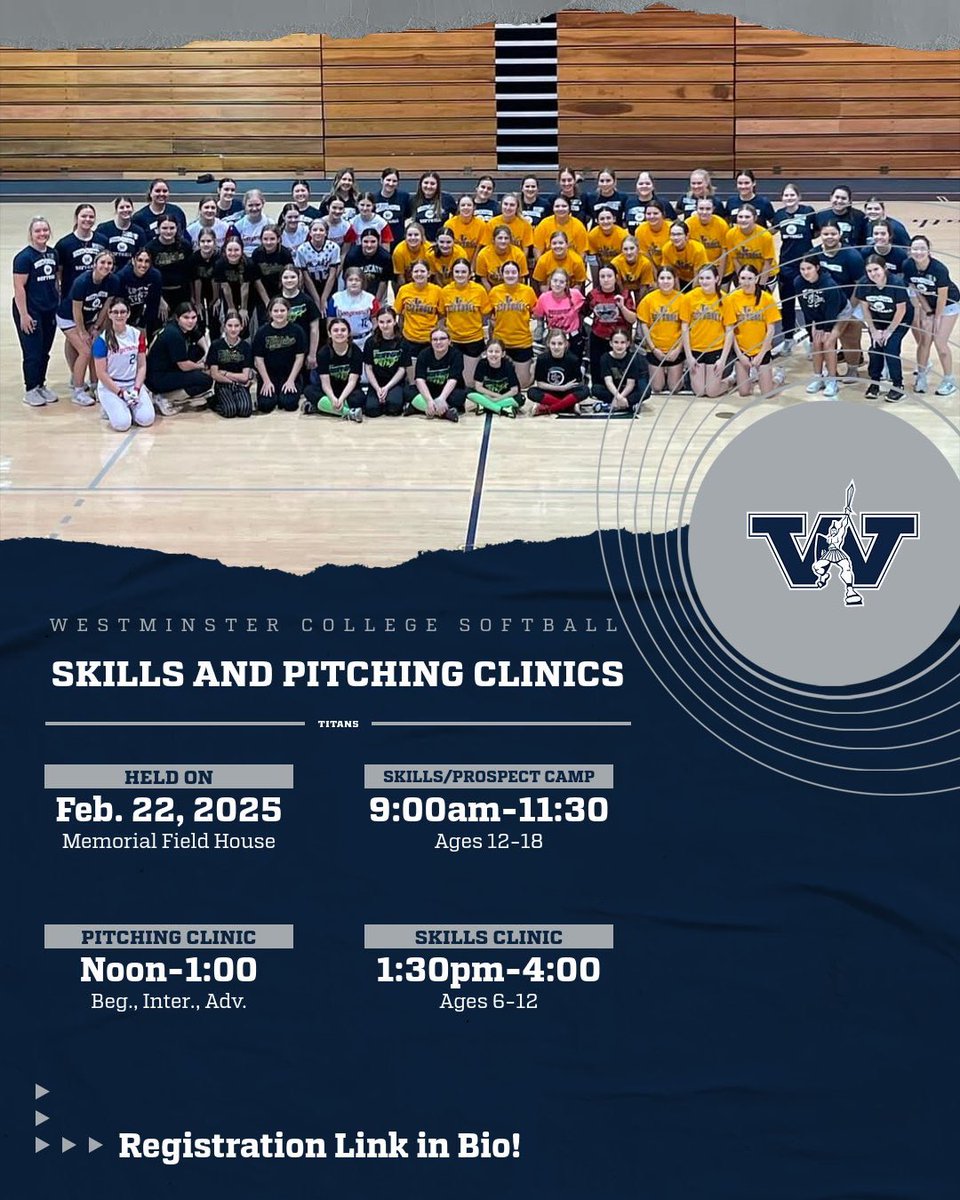 Our 2025 Skills, Pitching, and Prospect Clinics will be held on February 22nd! More information on registration can be found in the link in our bio! #togetherwewill #titanpride⚔️