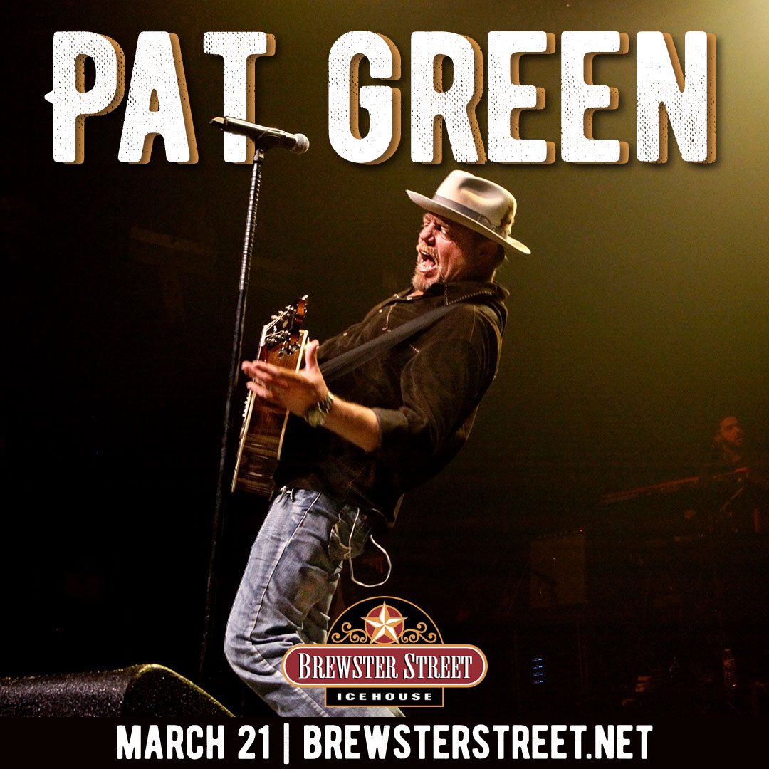 🚨JUST ANNOUNCED🚨

Texas legend Pat Green is live at Brewster Street Icehouse on Fri, March 21st! 🤠🎶 From hits like “Wave on Wave” to his iconic Texas pride, this is a night you can’t miss.

🎫 Tickets on sale Fri, Dec. 13th @ 10 AM: brewsterstreet.net