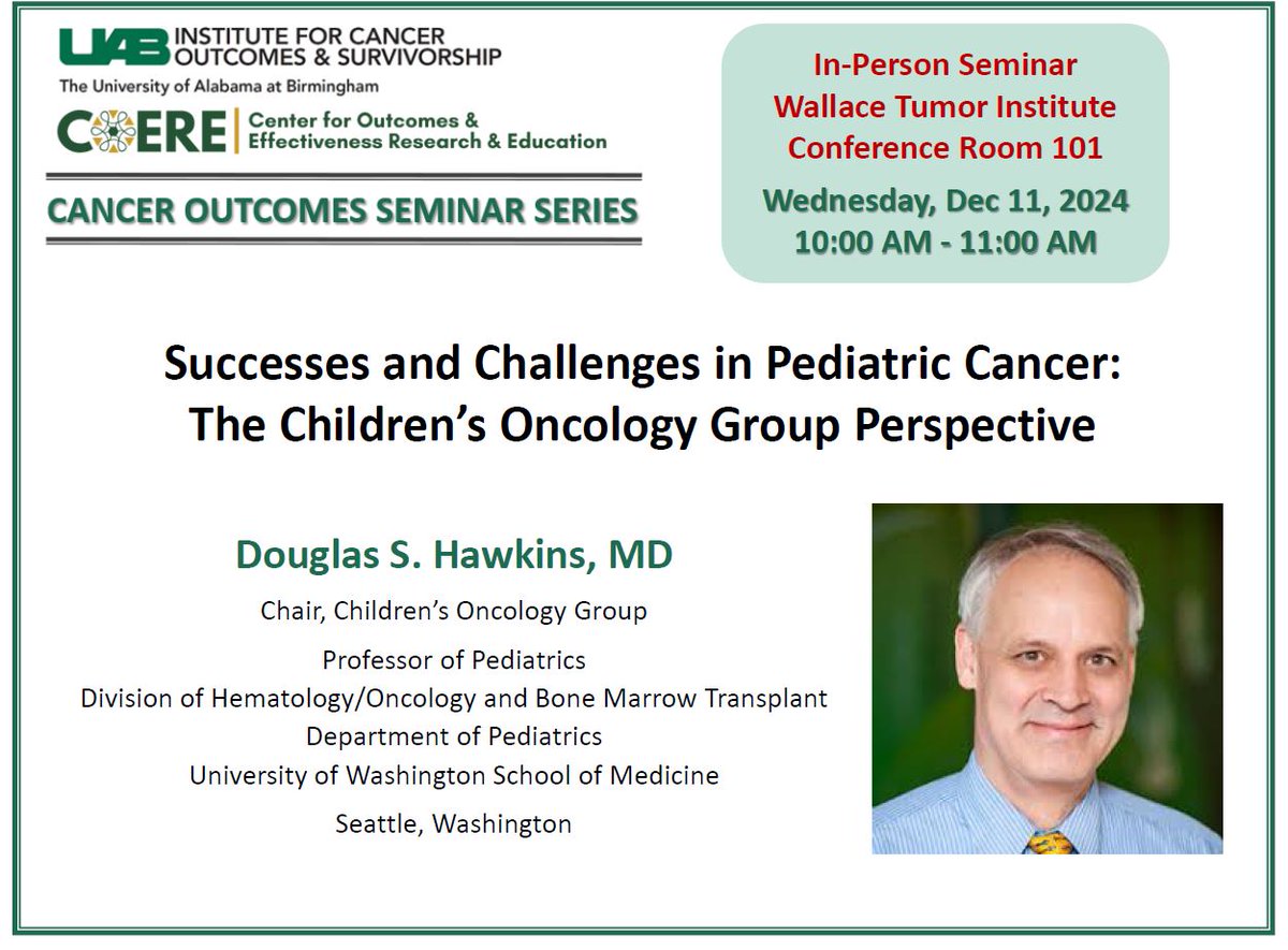 UABCOERE (@uabcoere) on Twitter photo Join us and <a href="/UAB_ICOS/">UAB Institute for Cancer Outcomes and Survivorship</a> for this months Cancer Outcomes Seminar Series! Details Below! Join us and <a href="/UAB_ICOS/">UAB Institute for Cancer Outcomes and Survivorship</a> for this months Cancer Outcomes Seminar Series! Details Below!