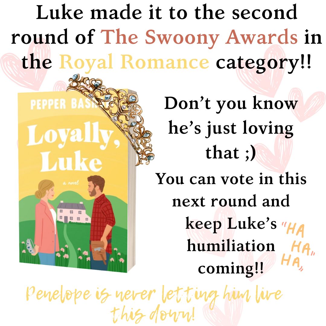 Pepper Basham (@pepperbasham) on Twitter photo Poor Luke! You guys know now much he hates the word 'swoony' and here he is...!! LOL
cast your vote here: docs.google.com/forms/d/e/1FAI… <a href="/theswoonyawards/">theswoonyawards</a> <a href="/ThomasNelson/">Thomas Nelson</a> <a href="/TNZFiction/">TNZ Fiction</a> Poor Luke! You guys know now much he hates the word 'swoony' and here he is...!! LOL
cast your vote here: docs.google.com/forms/d/e/1FAI… <a href="/theswoonyawards/">theswoonyawards</a> <a href="/ThomasNelson/">Thomas Nelson</a> <a href="/TNZFiction/">TNZ Fiction</a>