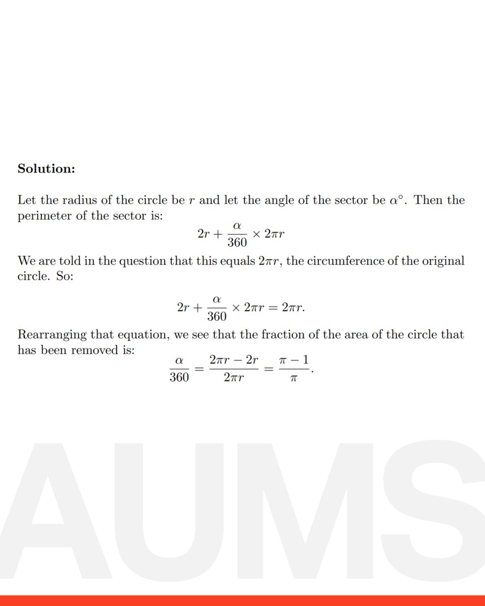 AUMathsSchool's tweet photo. π AUMS Weekly Conundrum Solution Revealed! π
Thank you to everyone who participated in our weekly maths challenge
π How did you do? Share your thoughts in the comments!
π¬Letβs keep learning and improving together.
#MathsChallenge #BrainTeaser #UMaths #mathsschool https://t.co/YrJpKRPwKF