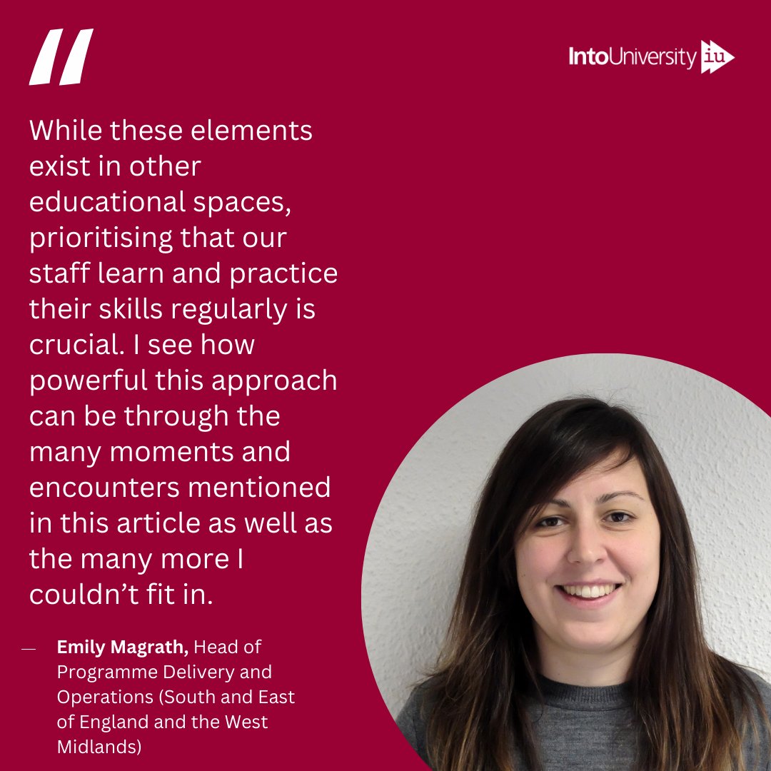 IntoUniversity's tweet photo. 🌟New in-depth blog!
Emily Magrath uncovers our Developing Excellence in Delivery (DEiD) approach and why it is so important to invest in staff development when looking to maximise our impact on young people.
Read here: https://t.co/xTRkE20xMe
#IUImpact #WideningAccess https://t.co/S64KKjdjeV