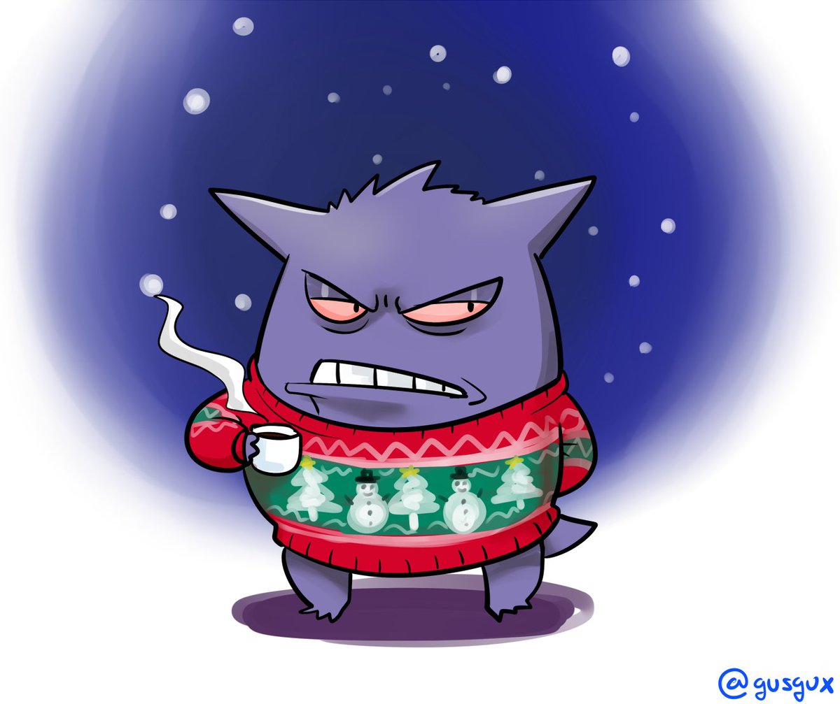 Gusgux's tweet photo. El Gengar navideño medio grinch con su cafecito ha visitado tu timeline.

Dale RT para sentir el espiritu de la navidad aunque sea de a poquito. https://t.co/XpdMorksKO