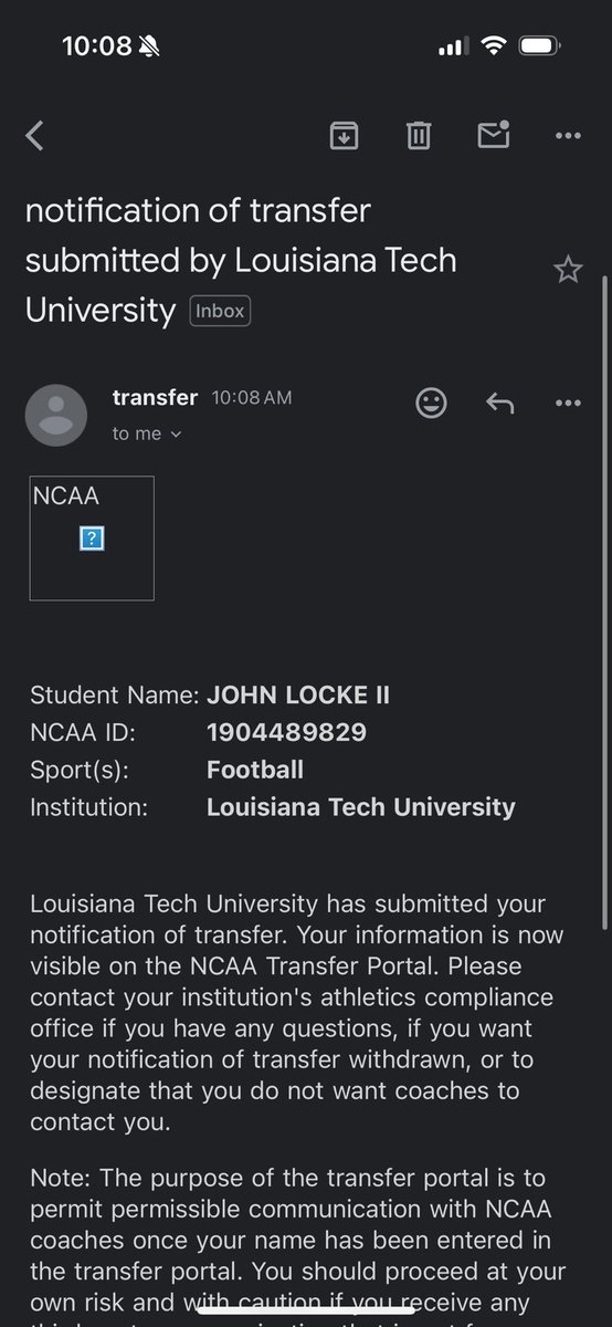 Officially in the transfer portal!
