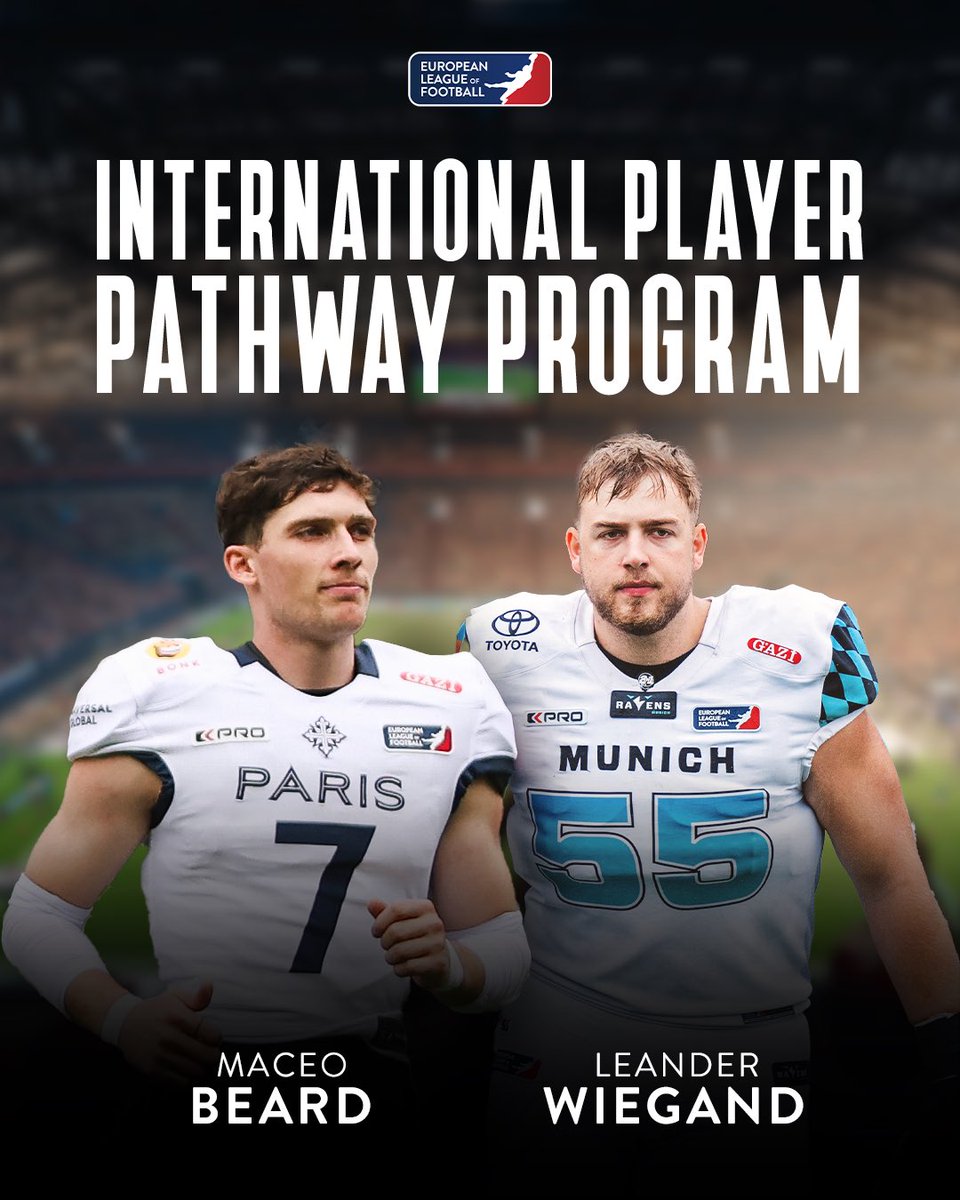 ELF_Official's tweet photo. The next step 😮‍💨 Congratulations to Maceo Beard and Leander Wiegand who have been invited to the NFL IPPP. https://t.co/gr7L6nr2mR