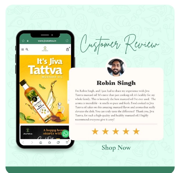 Jivatattva's tweet photo. Looking to elevate your cooking? 🍳✨
 Try Jiva Tattva Mustard Oil – the secret to bold flavours and incredible aroma! 🌟

🗣️ “The best mustard oil I’ve ever used! Pure, fresh, and elevates every dish.” – Robin Singh

📦 Shop now: https://t.co/NMdgVUGY0M

#JivaTattva https://t.co/E3g34lUZq0