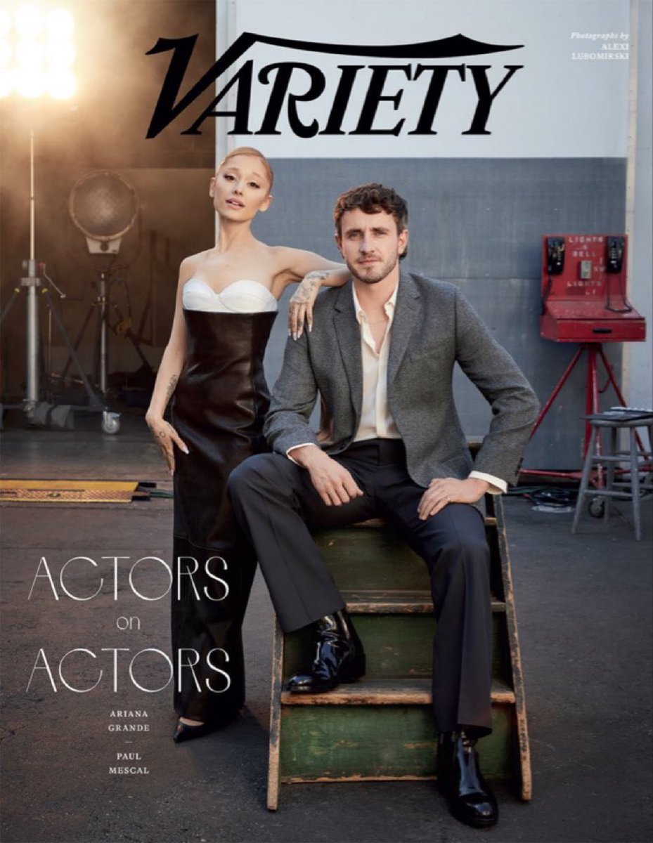 GlobalBoxOff's tweet image. Ariana Grande (#Wicked) and Paul Mescal (#GladiadorII) for the cover of Variety&apos;s #ActorsOnActors ⭐

Video should come soon to @Variety YouTube.

#Glicked