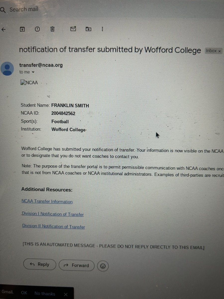 Officially in the transfer portal. Thankful for my time at Wofford College. 
College Film:
Wofford Film- youtu.be/yMUhRWP3CwI?si…

Wagner Film- youtu.be/Vp4c_rGsqV4?si…