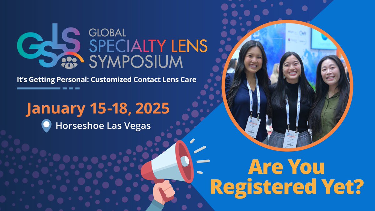 This year #GSLS2025 has 41 CE* session focused on specialty contact lenses, orthokeratology, scleral lenses, ocular drug delivery, keratoconus, myopia management, and more innovative trends in specialty contact lens care: bit.ly/4dpJDWK 
*Pending COPE Accreditation