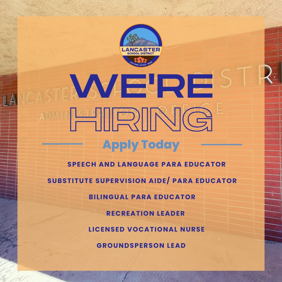 lancsd_av's tweet photo. We're Hiring! ✅

Join our team and apply today: https://t.co/7rPluf8Ot4 https://t.co/gNmim9s1UT