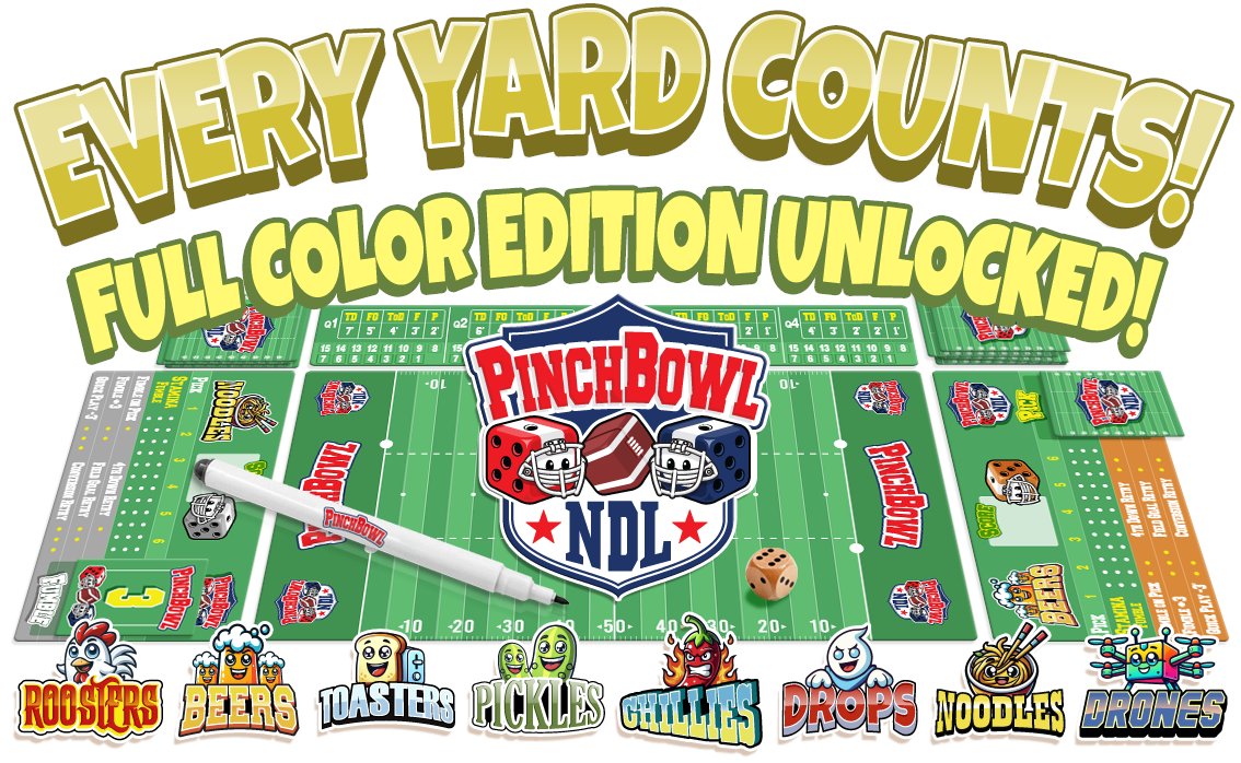 _dadogames's tweet photo. PinchBowl is live on Kickstarter! ๐Get in the Game - Join the National Diceball League! https://t.co/oHbVxE7NUr
#rollandwrite #boardgames #bgg #kickstartergames #NFL #americanfootball #nflfootball #funnynfl https://t.co/ZsCXABrYAx
