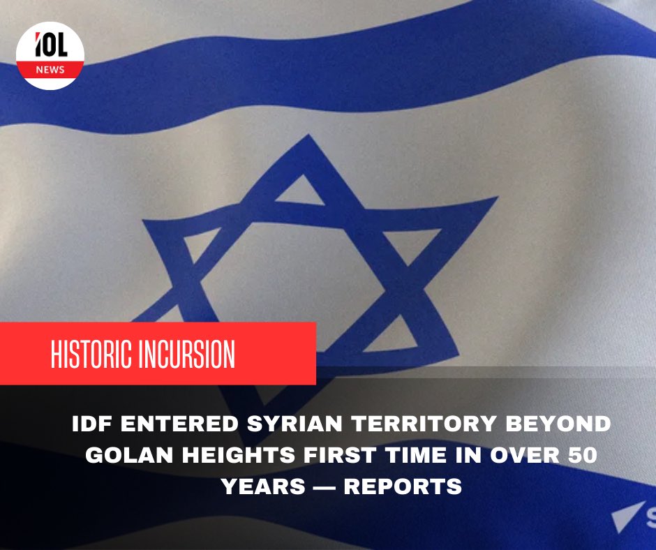 IOL's tweet photo. The Israel Defence Forces (IDF) entered Syrian territory outside the Golan Heights over the weekend for the first time since the October War of 1973, the New York Times reported, citing two Israeli officials.
#news #internationalnews #israeldefenceforces
Read on
https://t.co/bzfPhUswcl