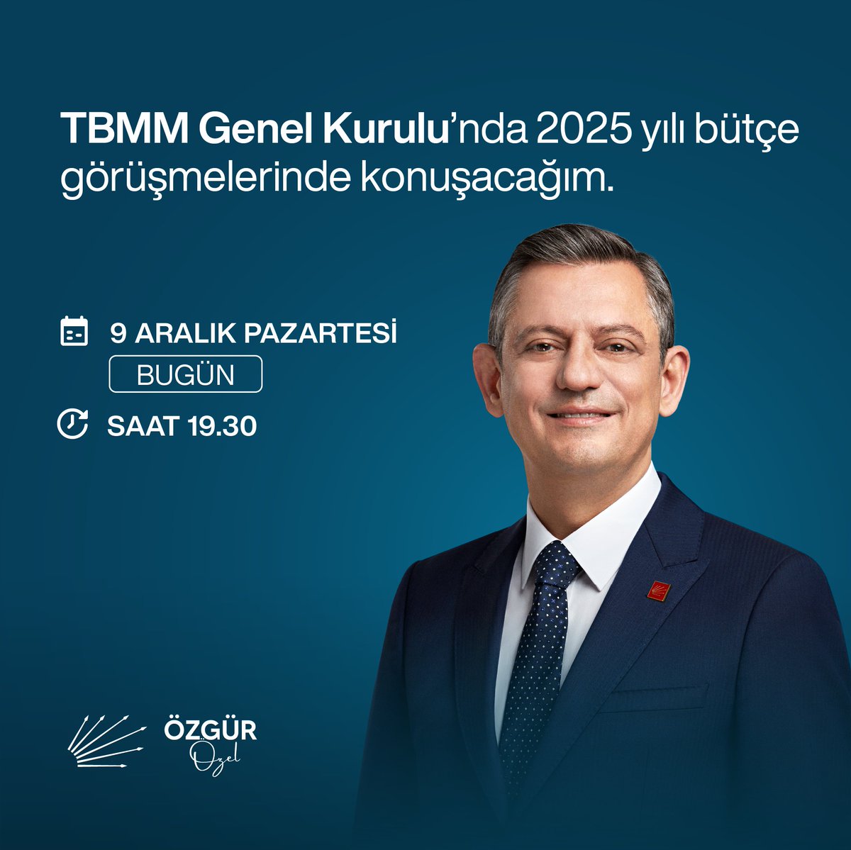 TBMM Genel Kurulu'nda 2025 Bütçesi üzerinde saat 19.30'dan itibaren konuşacağım.