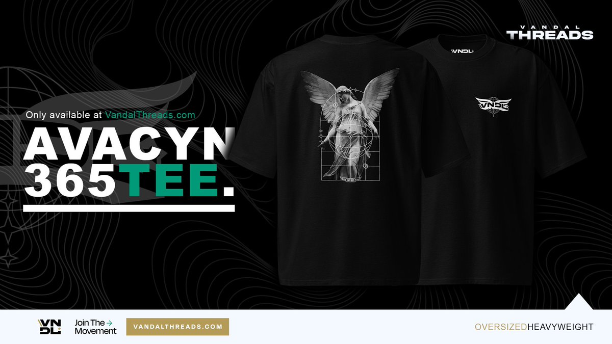 VandalThreads's tweet image. Avacyn 365 available now in store!🚨

We've listened, all new oversized, heavyweight 100% cotton materials, with new DTF printing.👕

🔗vandalthreads.com/collections/av…

#ThreadsNetwork | #Avacyn365