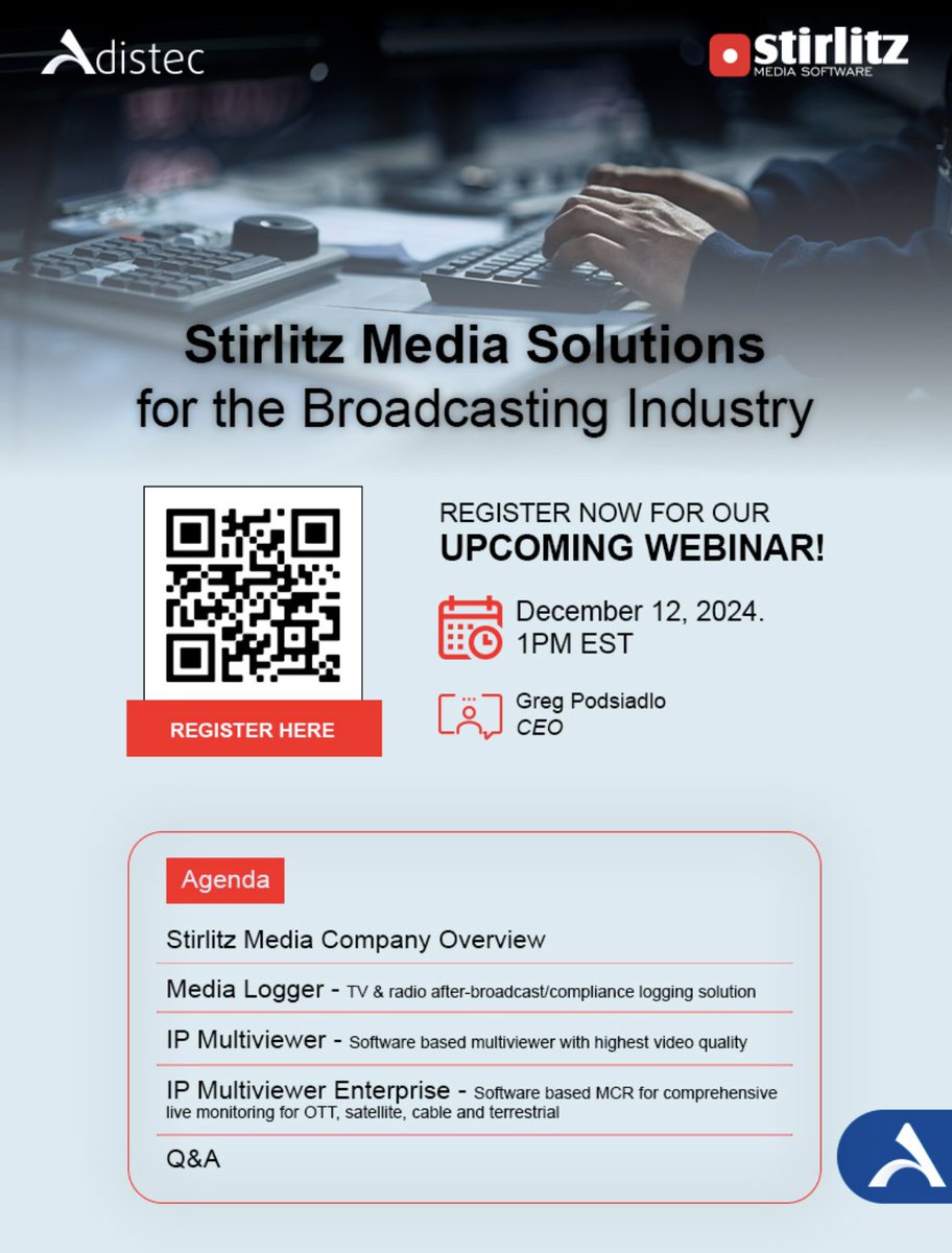 Stirlitz Media: Upcoming Webinar
Registration: lnkd.in/eJ2tukxp