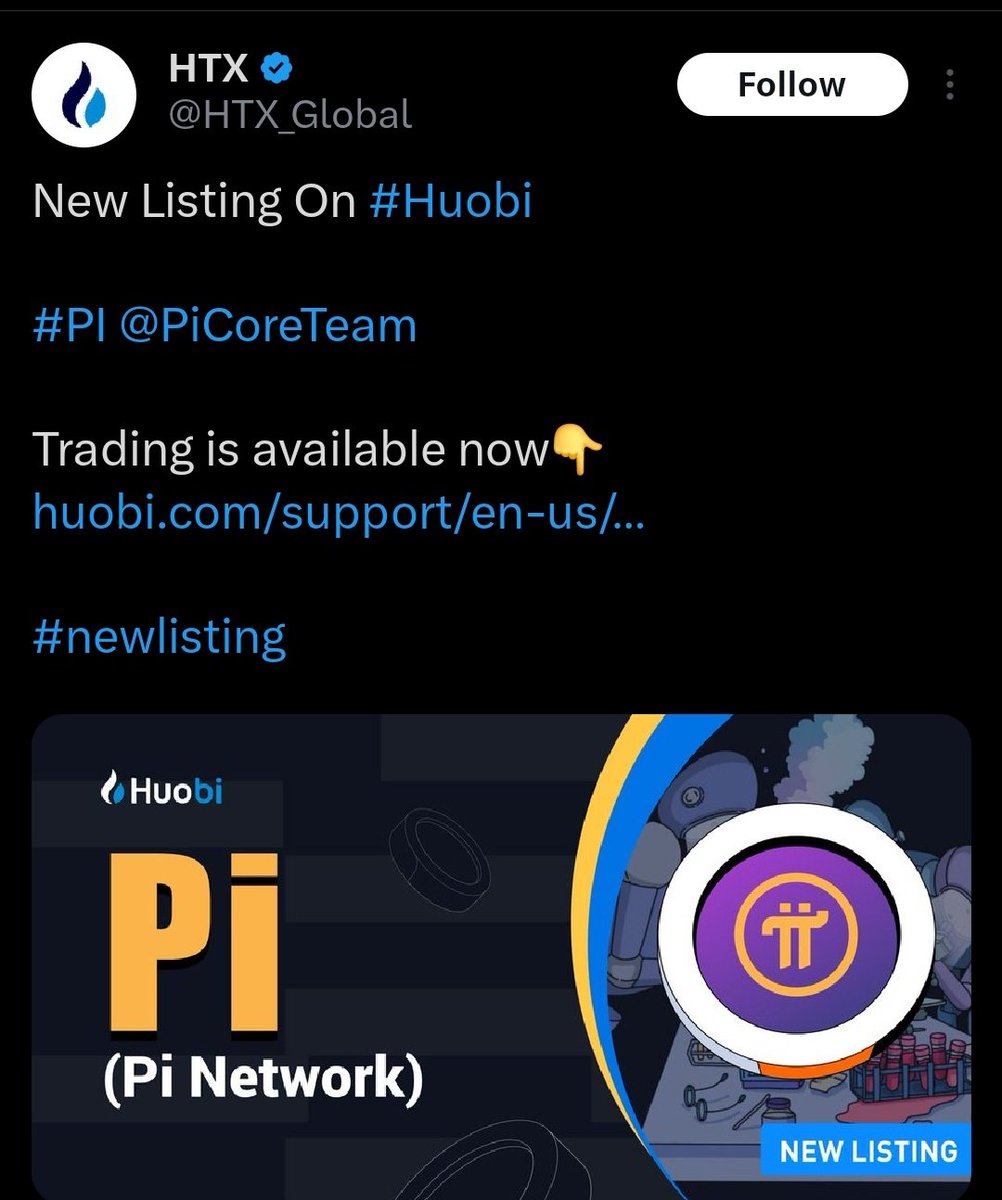 Mansingh_1B's tweet photo. Congratulations 🎉 
$Pi listing on @HTX_Global exchange has been confirmed √

You can open your #HTX Houbi Global Exchange app and check out $Pi trading now 💥
#Pi #Pilisting #PiNetwork #Houbi https://t.co/EraixsQNVK