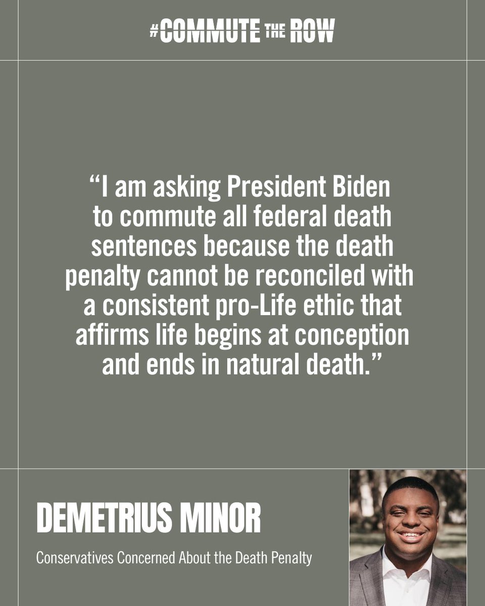 RevDMinor's tweet image. It is time for @POTUS to commute the federal death row before he vacates the Oval Office. #CommuteTheRow