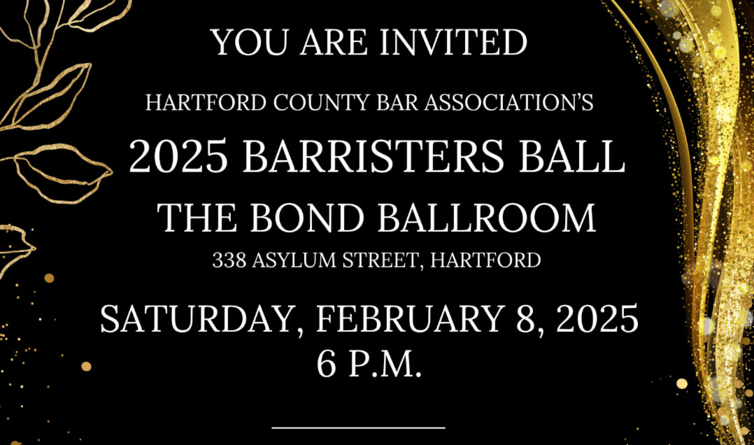 HtfdBarAssoc's tweet photo. HCBA's 2025 Barristers Ball at the Bond Ballroom: New in 2025: Table Sponsorships for both members &amp; nonmembers &amp; Live Band!
More information https://t.co/eWIevOj60x https://t.co/i59lHy0UWc