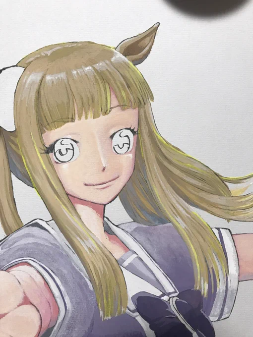 重ね塗りし続けると髪の毛が重たくなっちゃうのう 