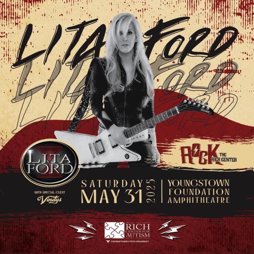 LITA FORD, with opening act THE VINDYS, will play Youngstown Foundation Amphitheatre on May 31... Tickets on sale Friday..