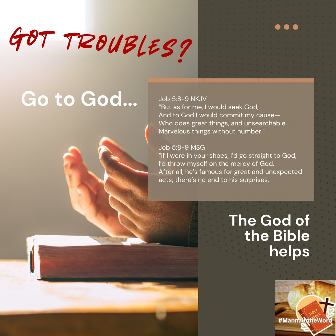 togethernprayer's tweet photo. Got troubles? Go to God.

#mannaintheword 

https://t.co/6FI3piBKao https://t.co/leU8TuFvyi