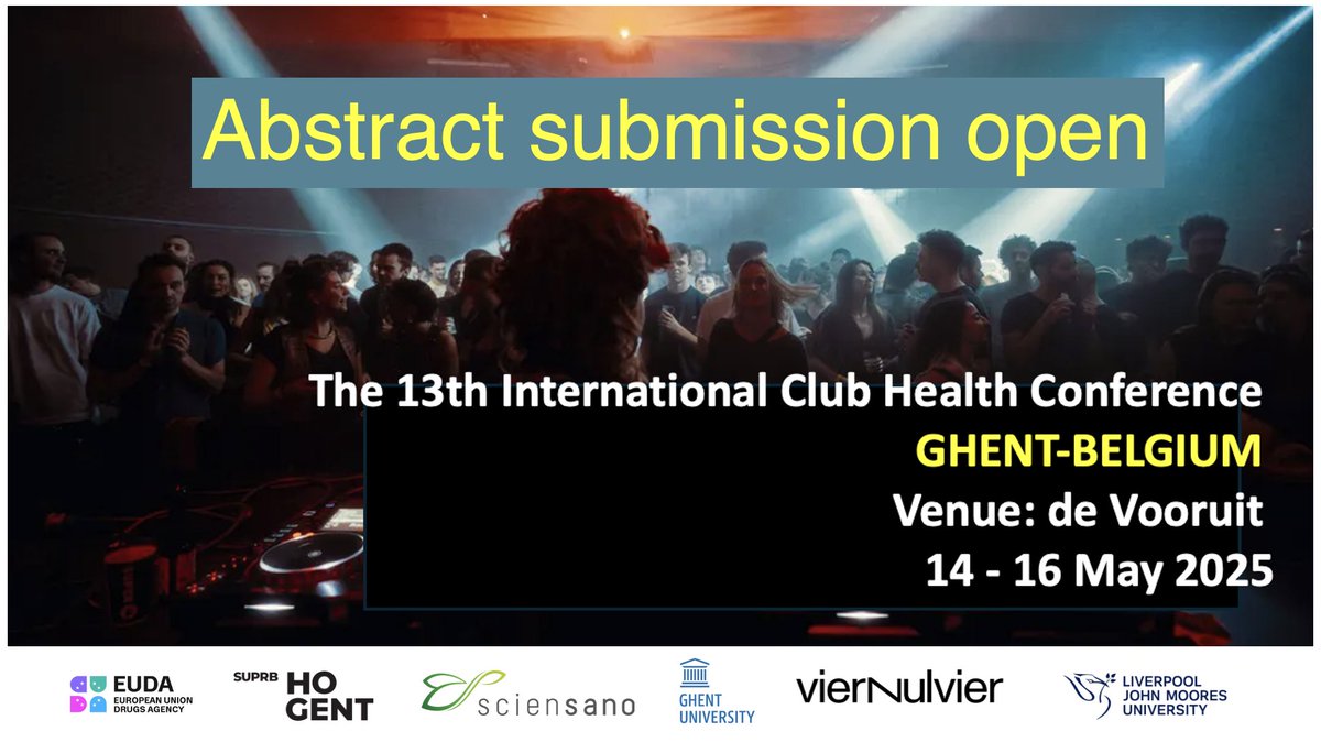 Do you have new research, policy initiatives or practical experience that can show others from around the world how to make nightlife safer? We invite you to submit an abstract to share your knowledge &amp; experience at CH13.
theclubhealthconference.com/abstract <a href="/ZaraQuigg/">Zara Quigg</a> <a href="/AndrewMBennett1/">Andrew M Bennett</a>