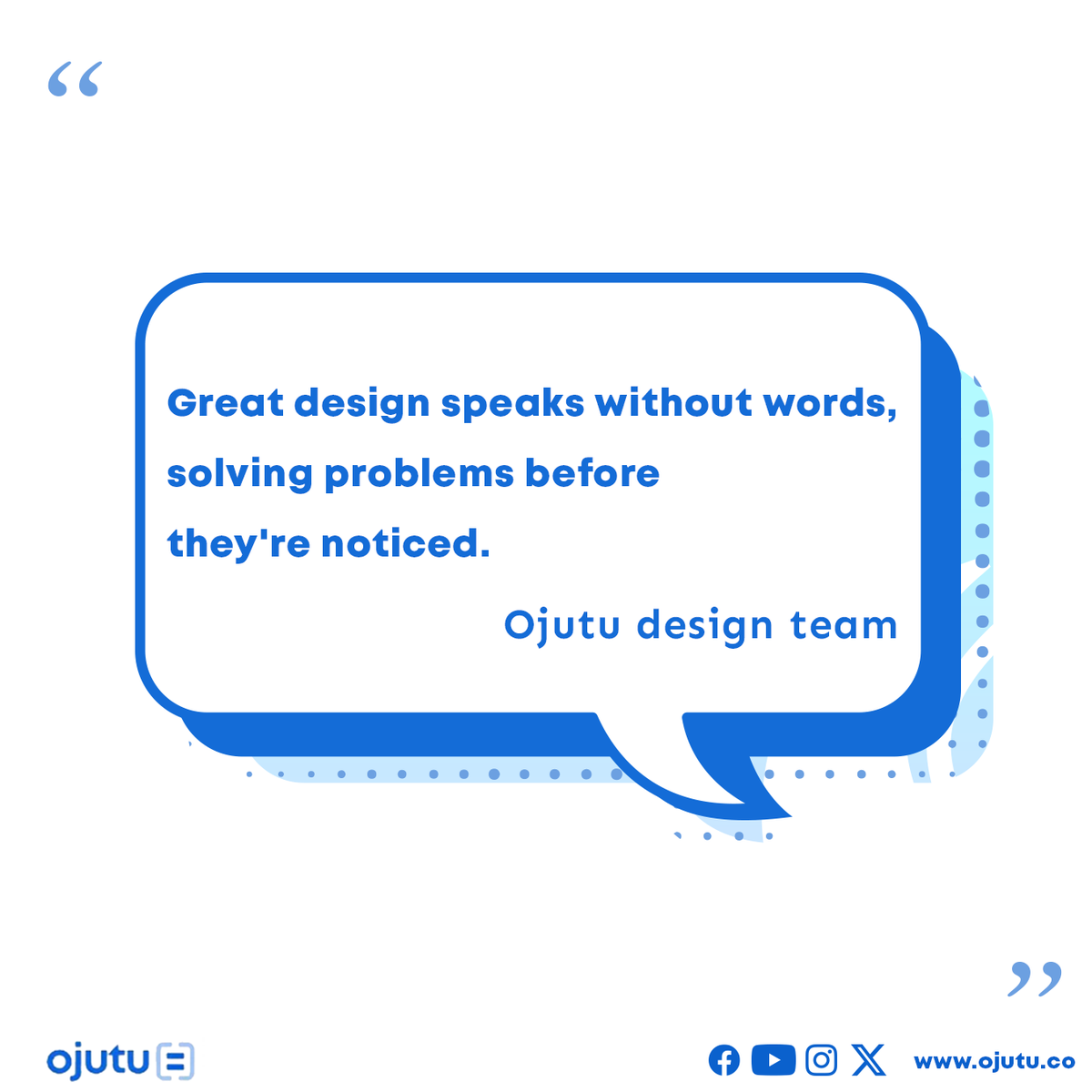 Ojutu_Inc's tweet photo. Great design isn’t just seen; it’s felt. It solves problems before they even arise, speaking volumes without saying a word. At Ojutu, we craft designs that work as hard as you do. Let’s create something extraordinary together!
#GreatDesign #WebDesignExperts
#OjutuExperts https://t.co/elz7Pv7biA