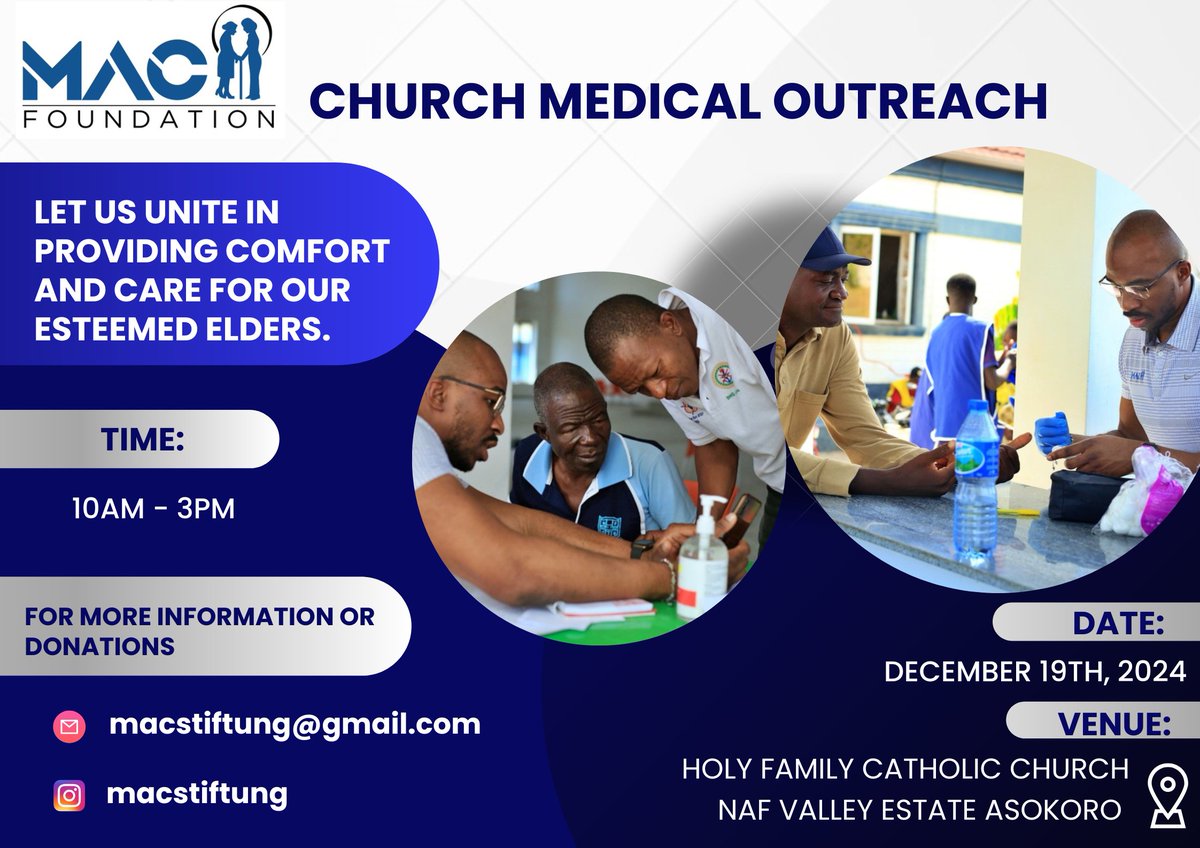 macstiftung's tweet photo. Let's make a difference, together!

Join us for our Church Medical Outreach to provide essential healthcare services to our elderly community.

You can help by:

♥ Volunteering your time: Assist medical professionals and provide comfort.
#Bitcoin #outreach #foryou #TwitterX https://t.co/fdNtclQzEG