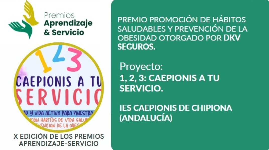 REDAPS (@redaps1) on Twitter photo X edición #PremiosApS2024  📜PREMIO: Promoción de hábitos saludables y prevención de la obesidad, otorgado por:  DKV Seguros. 
🗓️Nos vemos el 13 diciembre en Mérida.
<a href="/DKVSeguros/">DKV Salud (ES)</a> <a href="/ayto_merida/">Ayuntamiento de Mérida</a> <a href="/Educo_ONG/">Educo</a> <a href="/educaciongob/">Ministerio de Educación, FP y Deportes</a> <a href="/aps_sevilla/">Red Andaluza de Aprendizaje Servicio</a> <a href="/ApSExtremadura/">ApS Extremadura</a> X edición #PremiosApS2024  📜PREMIO: Promoción de hábitos saludables y prevención de la obesidad, otorgado por:  DKV Seguros. 
🗓️Nos vemos el 13 diciembre en Mérida.
<a href="/DKVSeguros/">DKV Salud (ES)</a> <a href="/ayto_merida/">Ayuntamiento de Mérida</a> <a href="/Educo_ONG/">Educo</a> <a href="/educaciongob/">Ministerio de Educación, FP y Deportes</a> <a href="/aps_sevilla/">Red Andaluza de Aprendizaje Servicio</a> <a href="/ApSExtremadura/">ApS Extremadura</a>