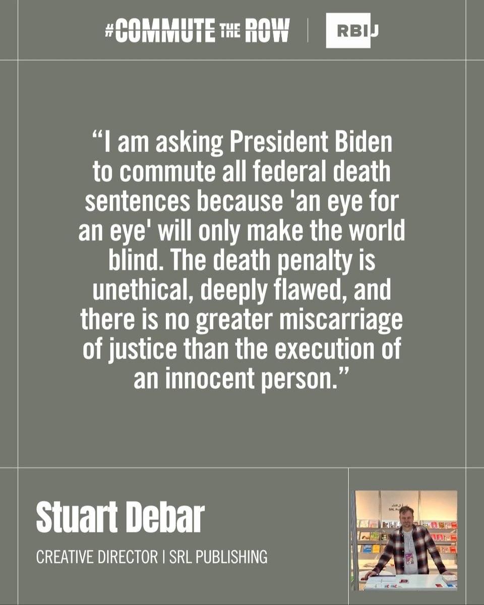 sdebar's tweet image. Proud to join Sir Richard Branson and over 100 business leaders in urging President Biden to commute all death sentences before leaving office. The death penalty is unethical, wasteful, and deeply flawed. #CommuteTheRow