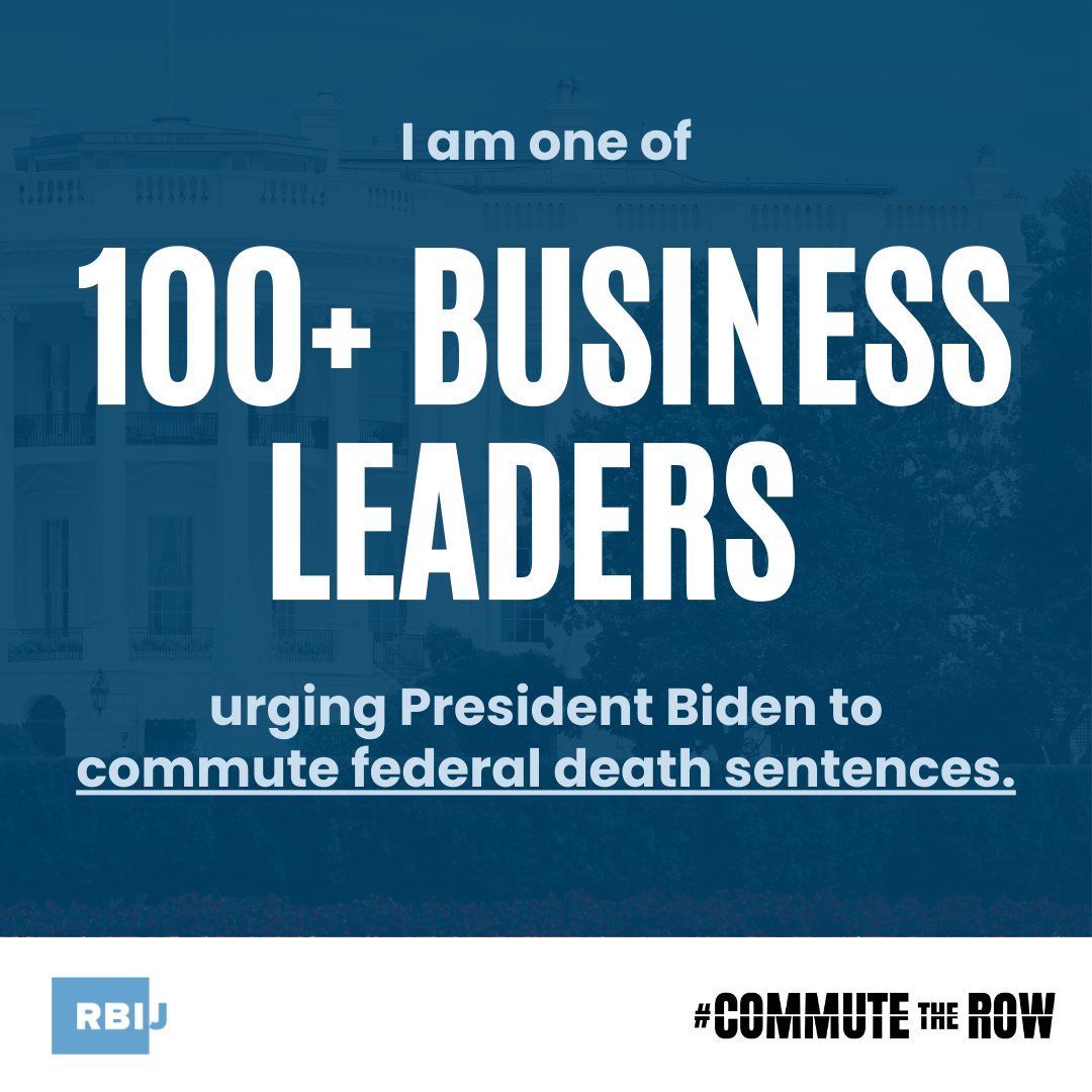 sdebar's tweet image. Proud to join Sir Richard Branson and over 100 business leaders in urging President Biden to commute all death sentences before leaving office. The death penalty is unethical, wasteful, and deeply flawed. #CommuteTheRow